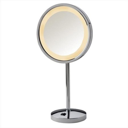 JERDON Jerdon HL1015CL 9.5 in. LED Lighted Table Top Mirror in Chrome HL1015CL